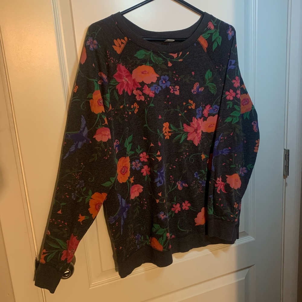 Old Navy Dark Floral Sweatshirt